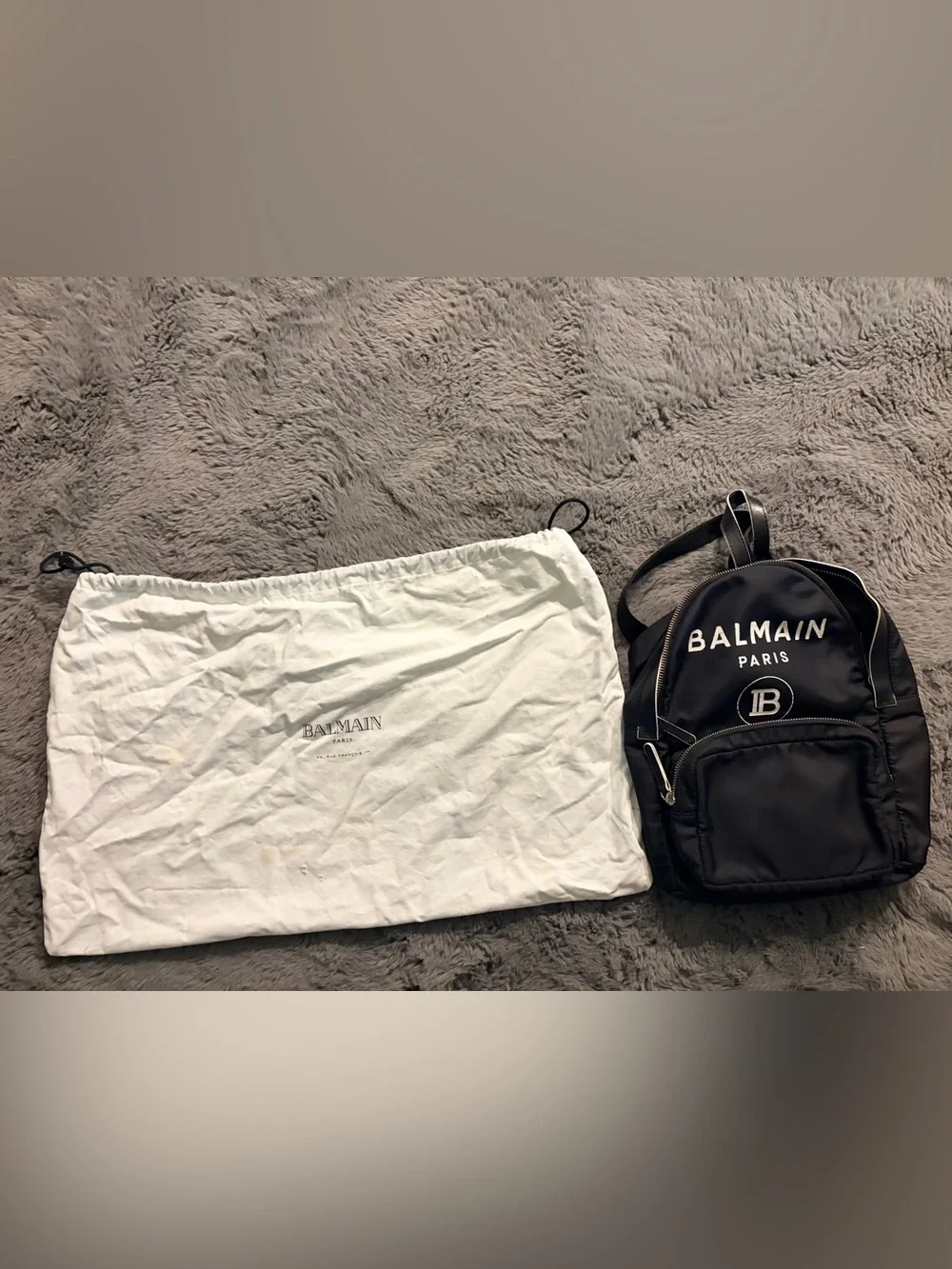 Balmain Paris Black Logo Backpack for Kids